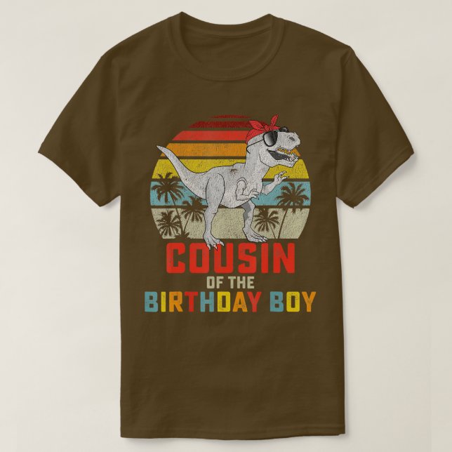 Camiseta Primo Dinossauro, Garota de Aniversário (Frente do Design)