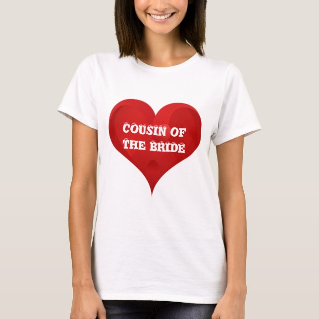Camiseta Primo do Amor Bridal do Casamento Vermelho da Noiv (Frente)