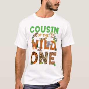 Camiseta Primo Do Aniversário Selvagem Um Safari Aniversári