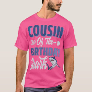 Camiseta Primo Do Garoto De Aniversário Oceano Tubarão Corr