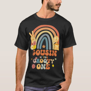 Camiseta Primo do Groovy One Rainbow Boho Par de Aniversári