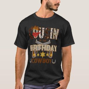 Camiseta Primo do Menino de Aniversário Temático de Cowboy 