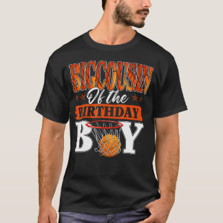 Camiseta Primo do Menino do Aniversário Família Basquetebol