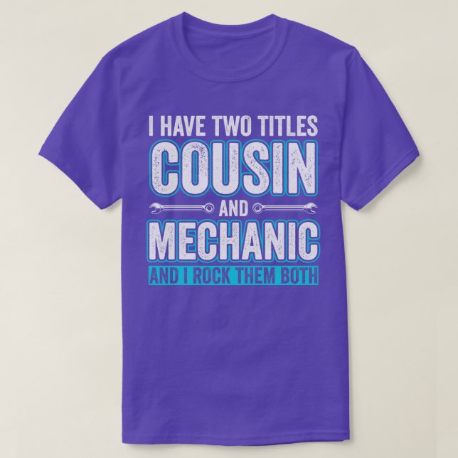 Camiseta Primo e conserto mecânico de garagem engraçada com (Frente do Design)