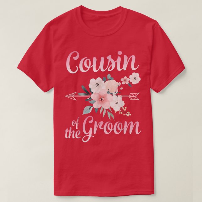 Camiseta Primo Feliz Da Flor De Seta Do Groom Bride Husba (Frente do Design)