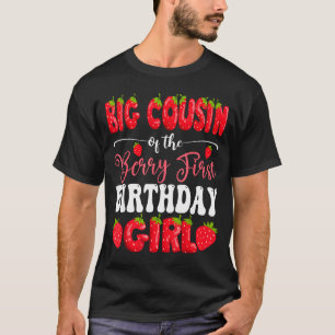 Camiseta Primo grande de morango menina de primeiro anivers