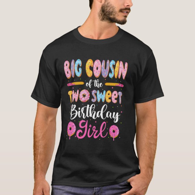Camiseta Primo Grande Dos Dois Doces Donuts De Aniversário  (Frente)