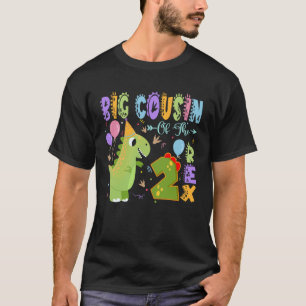 Camiseta Primo Grande Dos Dois Rex 2º Aniversário Dinossaur
