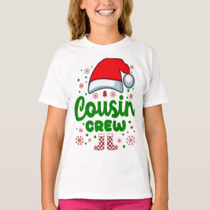 Camiseta Primo Natal Santa Hat Família Verde Vermelho