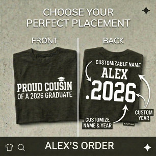 Camiseta PRIMO ORGULHOSO Classe de 2026 Formatura Personali