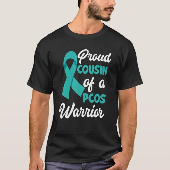 Camiseta Primo Orgulhoso De Um Guerreiro PCOS Sensibilizaçã (Frente)