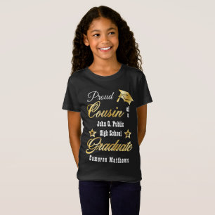 Camiseta Primo orgulhoso do nome do Formando Graduação e