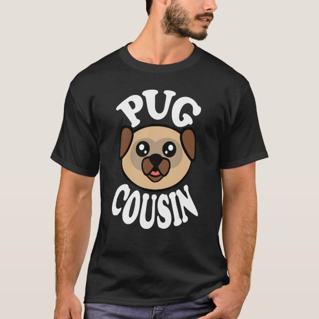 Camiseta Primo Pug Adorável (Frente)