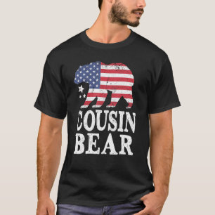 Camiseta Primo Urso Patriótico Bandeira Correspondente à Fa