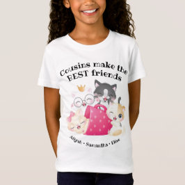 Camiseta Primos Adoráveis de Gatos Fazem os Melhores Amigos