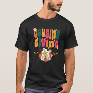 Camiseta Primos De Ação De Graças Dando Pumpkin Cute Groovy