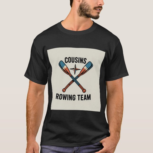 Camiseta Primos Remando Equipe da Raposa Fofa Lago de Verão (Frente)