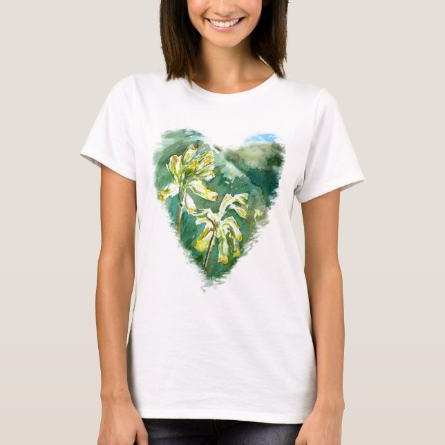 Camiseta Primula Veris Coração Verde (Frente)