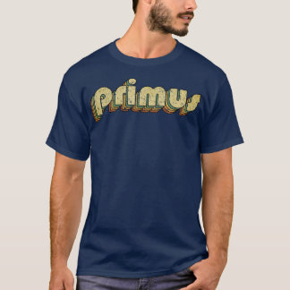 Camiseta Primus Vintage Estilo de Tipografia Arco-Íris 70s
