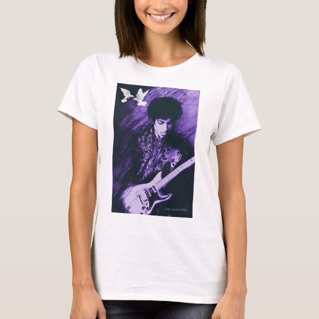 Camiseta Prince com Doves Digital Art Tshirt por Julie (Frente)