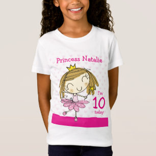 Camiseta Princesa 10o aniversário da idade 10 do T-SHIRT d
