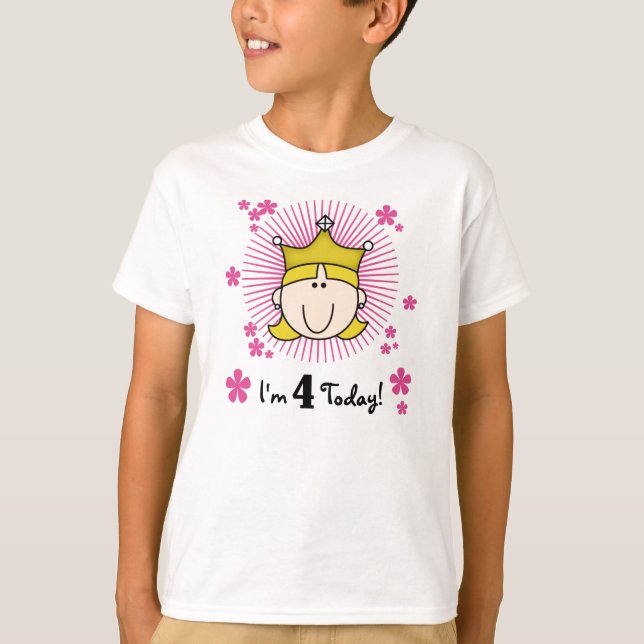 Camiseta Princesa 4o aniversário (Frente)
