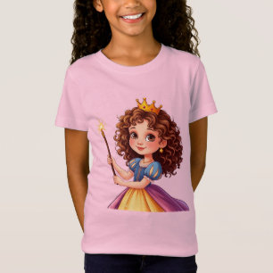 Camiseta Princesa Adorável Segurando Varinha Mágica