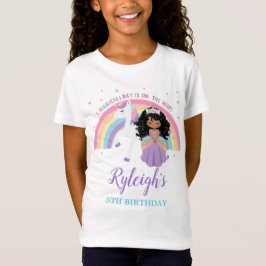 Camiseta Princesa Africana Unicorn Rainbow - Outfit