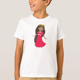 Camiseta Princesa Afro-Americana, Rainha, Coroa, Vestido Ve
