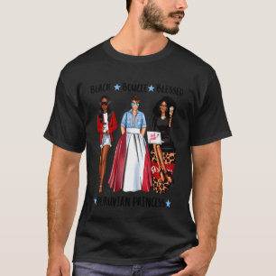 Camiseta Princesa Afro-Peruana Negra Filha Bandeira do Peru