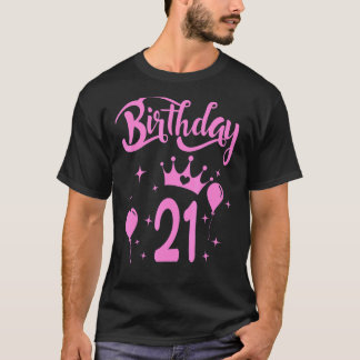 Camiseta Princesa Aniversário de 21 Anos Menina Testemunha
