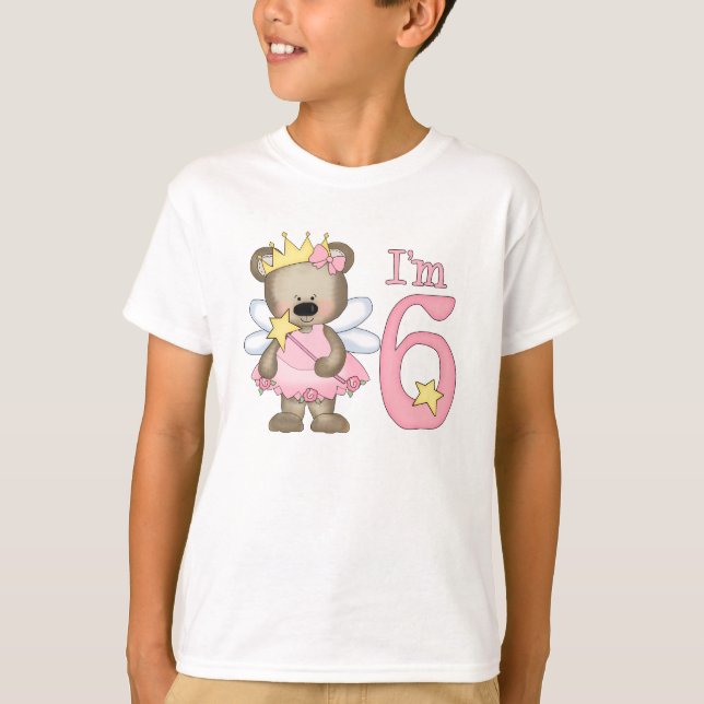 Camiseta Princesa Bear 6 Birthday (Frente)
