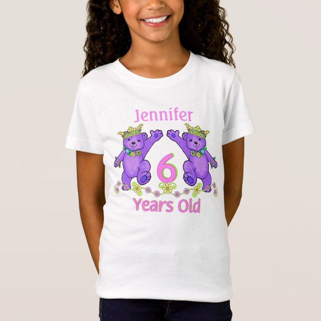 Camiseta Princesa Bears 6 Birthday (Frente)