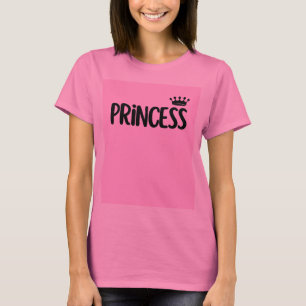 Camiseta Princesa Blusa Rosa Fofa com Coroa Fe