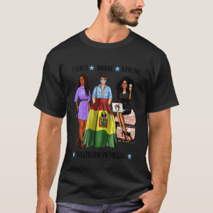 Camiseta Princesa Boliviana Preta Latina Bolívia Afro Patri