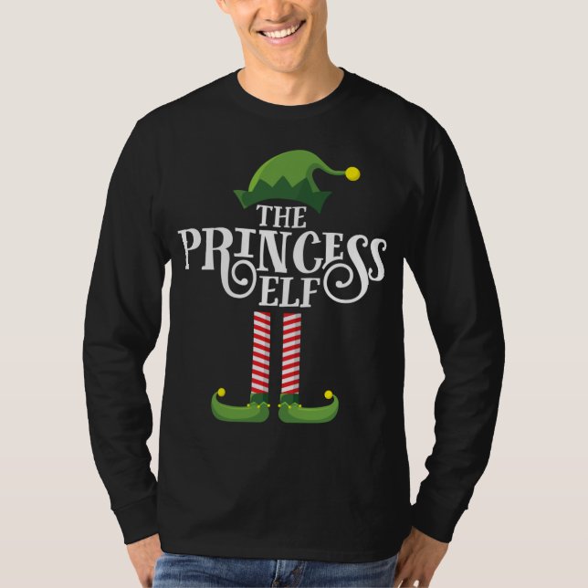 Camiseta Princesa Bonita Elf Matching Family Group Natal (Frente)