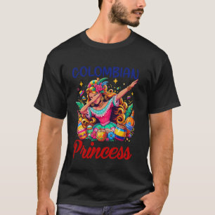 Camiseta Princesa Colombiana Dabbing Bandeira da Colômbia C