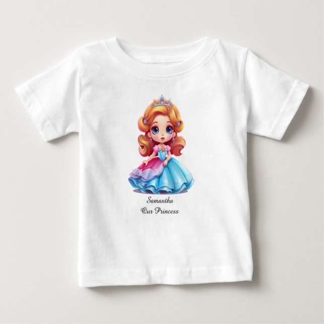 Camiseta princesa com texto editável (Frente)