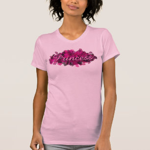 Camiseta Princesa cor-de-rosa Flor