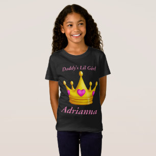 Camiseta Princesa Coroa da menina do Lil do pai