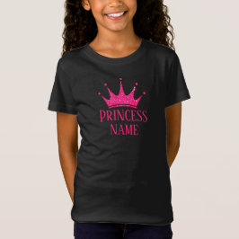 Camiseta Princesa Coroa Rosa... Adicionar nome a T-Shirt