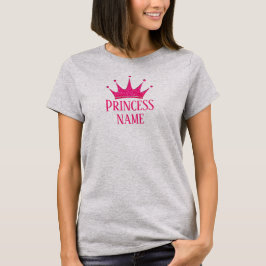 Camiseta Princesa Coroa Rosa... Adicionar nome a T-Shirt