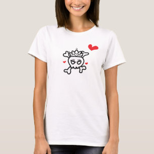Camiseta Princesa Crânio com Corações