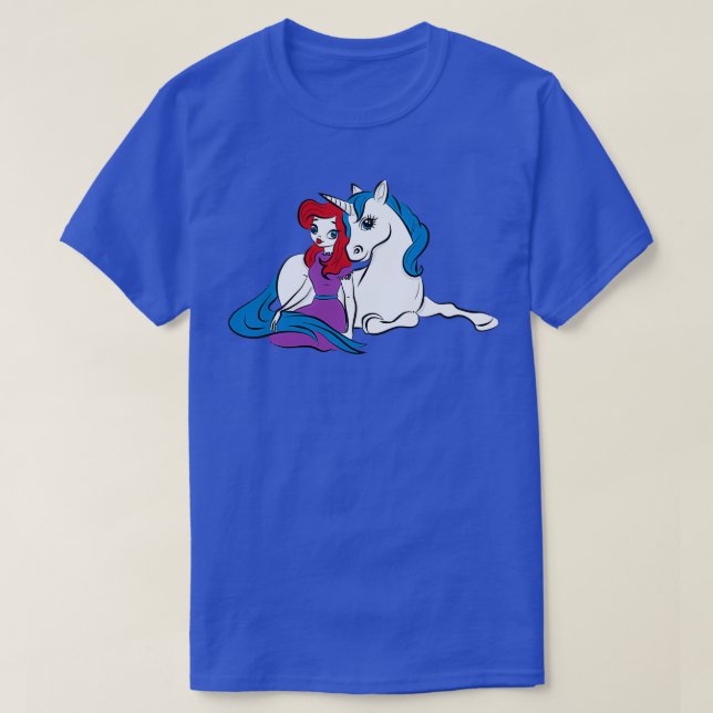 Camiseta Princesa da Cabeça Vermelha do Unicórnio (Frente do Design)