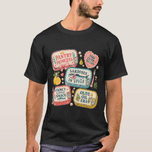 Camiseta Princesa da Despensa Lata de Sardinha Fofa Camiset
