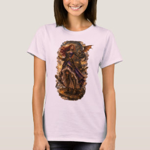 Camiseta Princesa da Torre do Relógio e Dragão Mecânico Ste