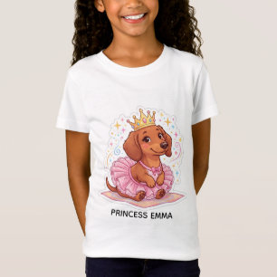 Camiseta Princesa Dachshund Fofa Nome Personalizad