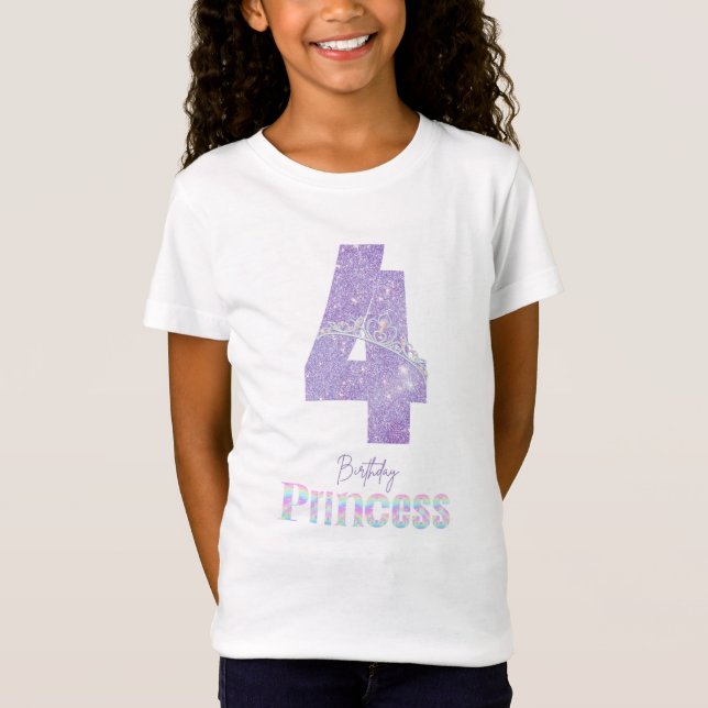 Camiseta Princesa de Aniversário 4 anos (Frente)