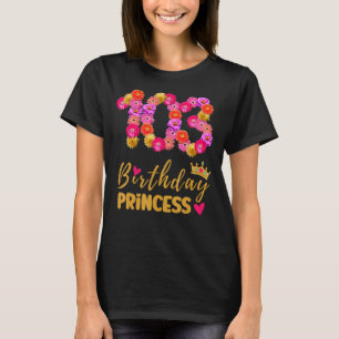 Camiseta Princesa de aniversário de 103 anos Flor é minha c