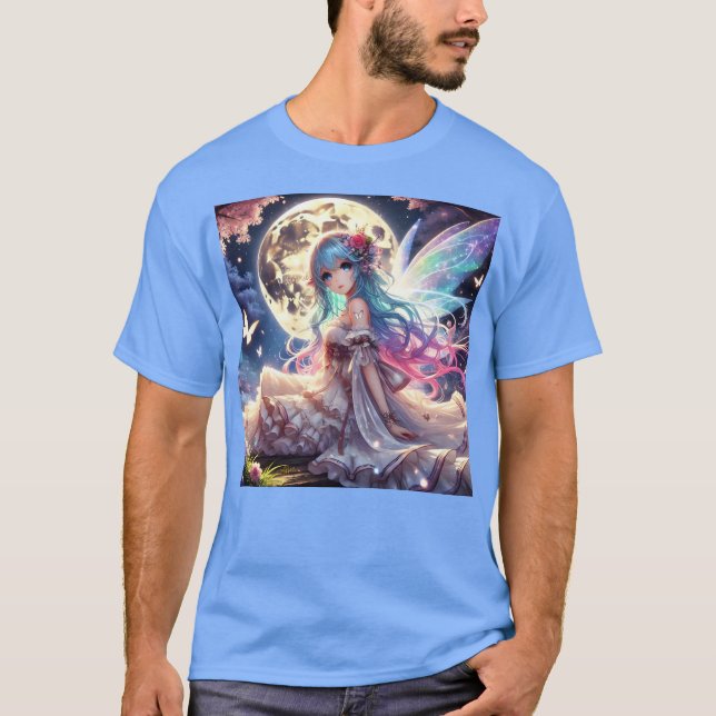Camiseta Princesa de Fada de Lua de Anime, em Jardim (Frente)